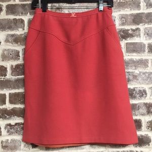 Courreges Paris designer Coral wool skirt